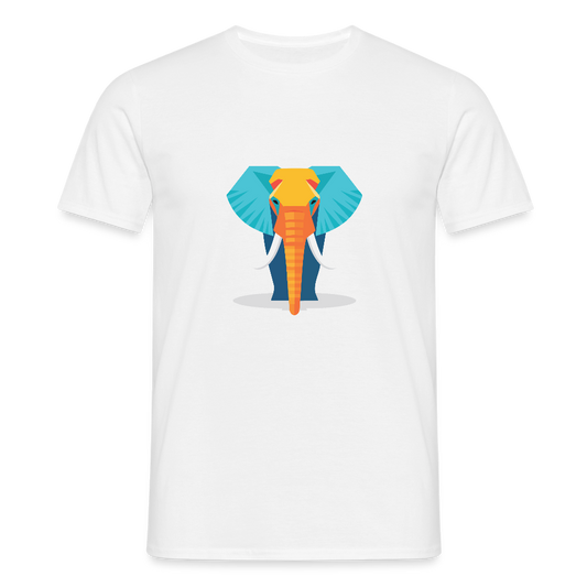 T-Shirt mit Elefant bunt - Weiß
